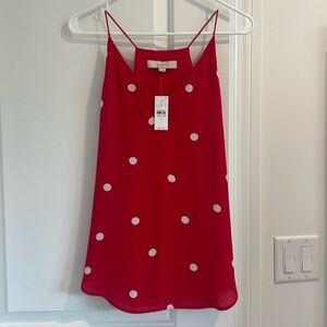 Loft red/white polka dot tank NWT size small